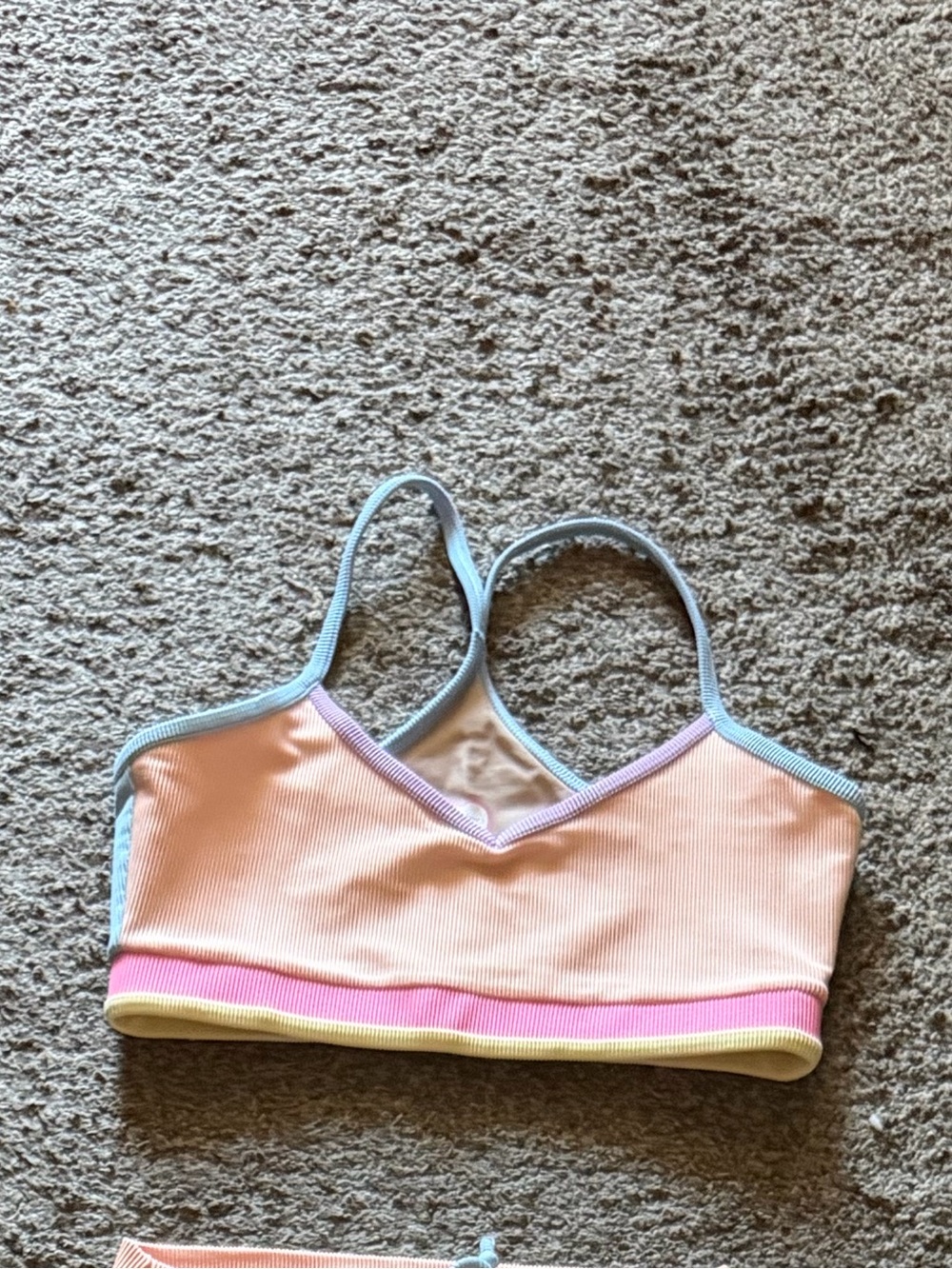 Loveshackfancy x BEACH RIOT Pastel Color Block Sports Bra